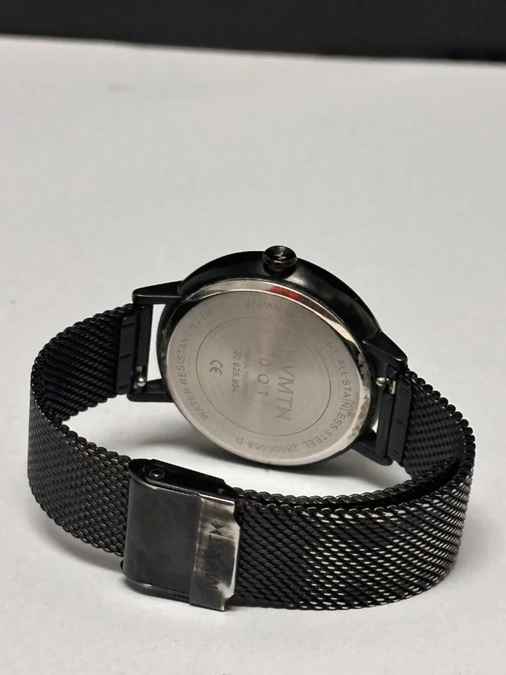 MVMT Dot Watch Women All Black 35MM Mesh Band New Battery 8.5 Inch